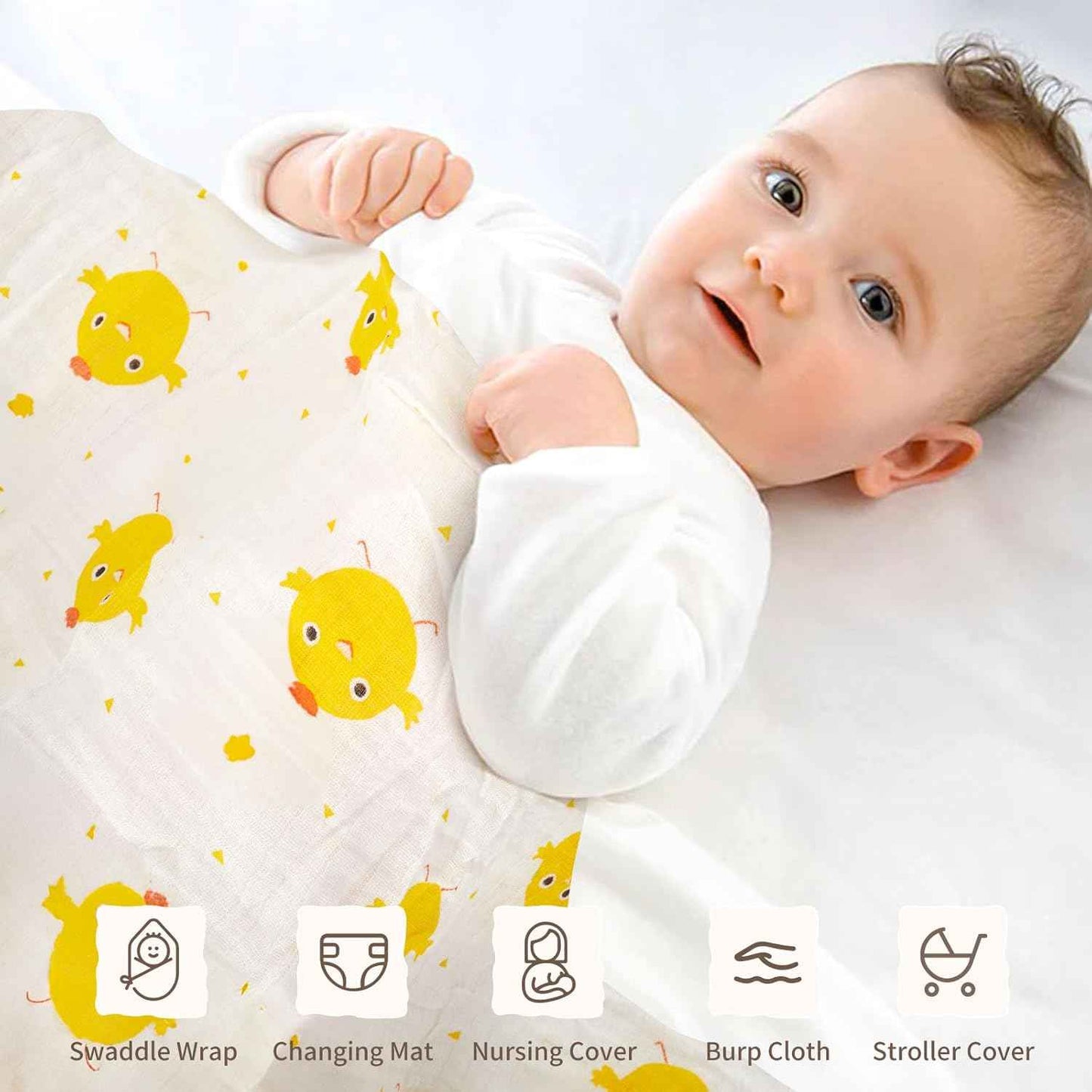 vamei Baby Gift Boys, Newborn Gift Baby Gifts for Birth Boy Girl with Baby Romper Bath Towels Bib Socks Rattle Memory Box Greeting Cards Baby Shower Party
