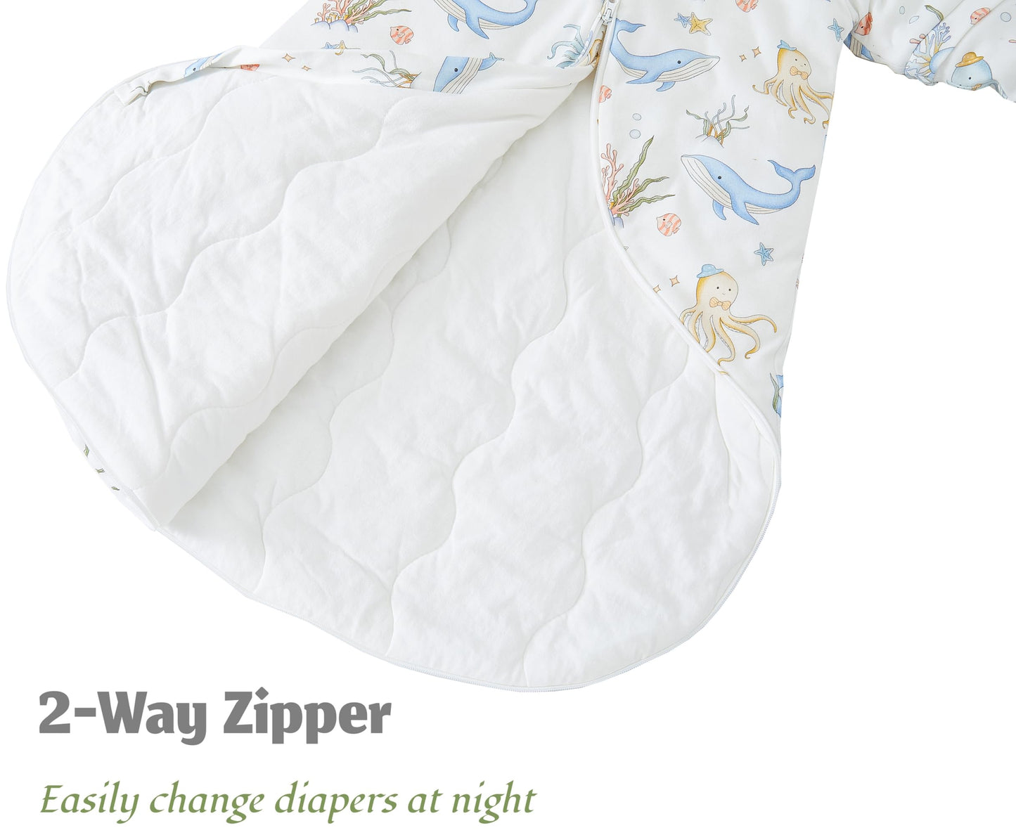 Chilsuessy Baby Sleeping Bag Winter with Removable Long Sleeve Organic Cotton Baby Sleeping Bag Small Children All-Year Sleeping Bag Pyjamas for Boys and Girls, Crown/2.5 Tog, 75-90 cm