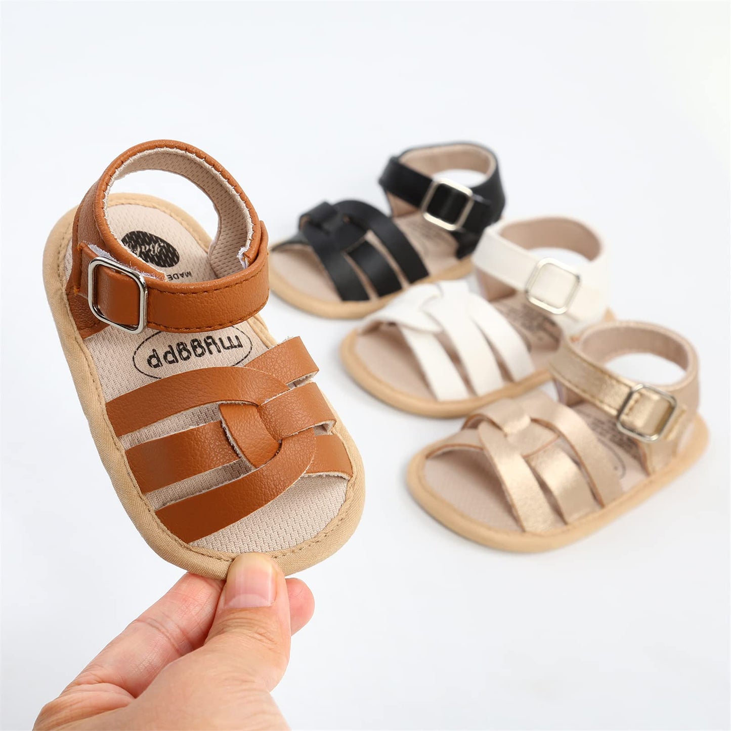 Babyschuhe RVROVIC Sandalen für Jungen und Mädchen mit weichem Sohlen, leichten Sommer-Schuhen und Schleifen-Knoten für Kleinkinder, ideal für den Outdoor-Gang.