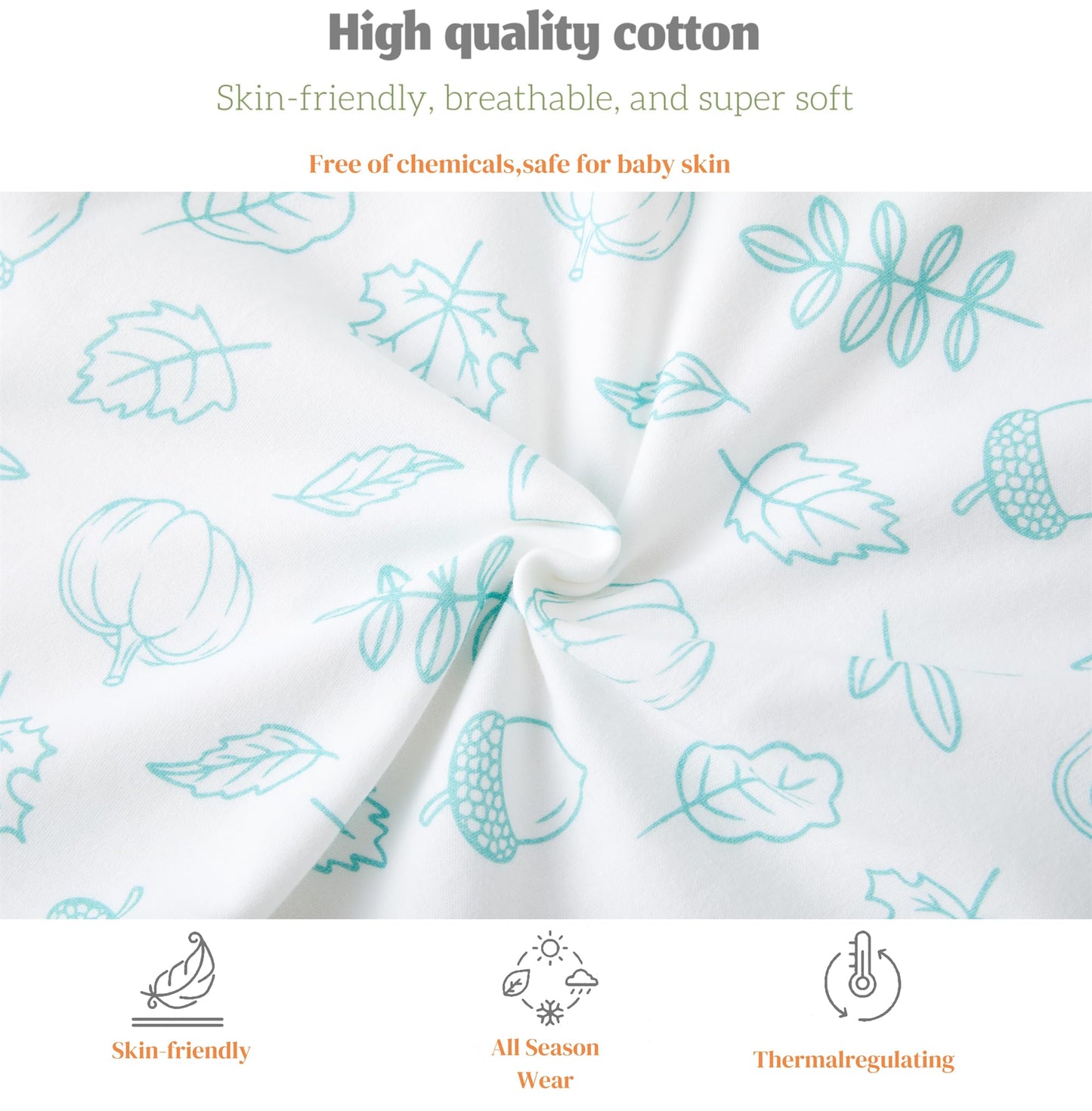 Chilsuessy Baby Sleeping Bag, 2.5 Tog, Winter Baby Sleeping Bag, Cotton, All-Year Sleeping Bag, Newborn Winter Sleeping Bag, 2.5 Tog/Lion Forest, 67 cm/0-6 Months