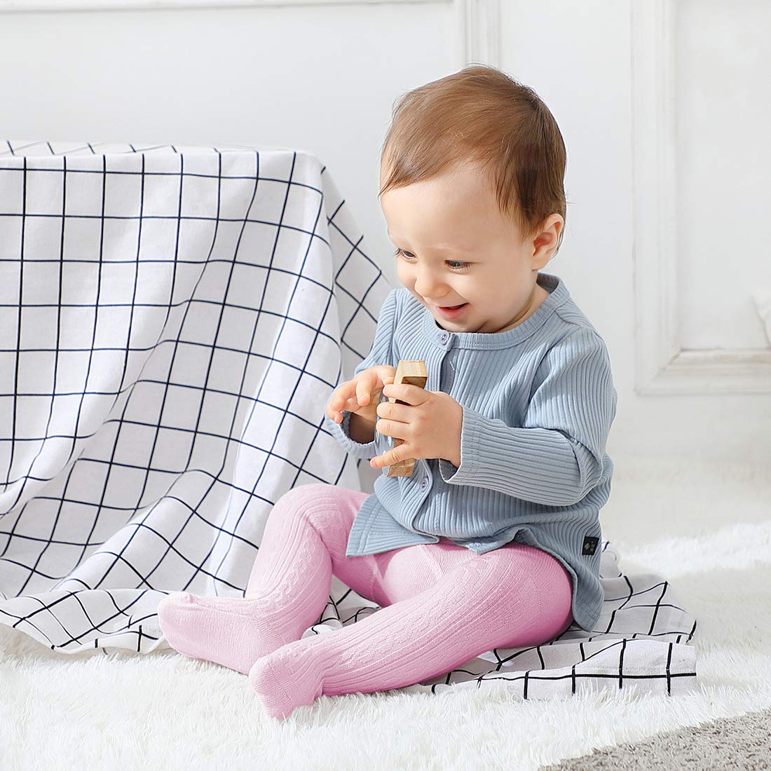 Durio Baby Tights for Girls Boys Cotton Children's Tights Children's Tights Set Warm Stockings Leggings