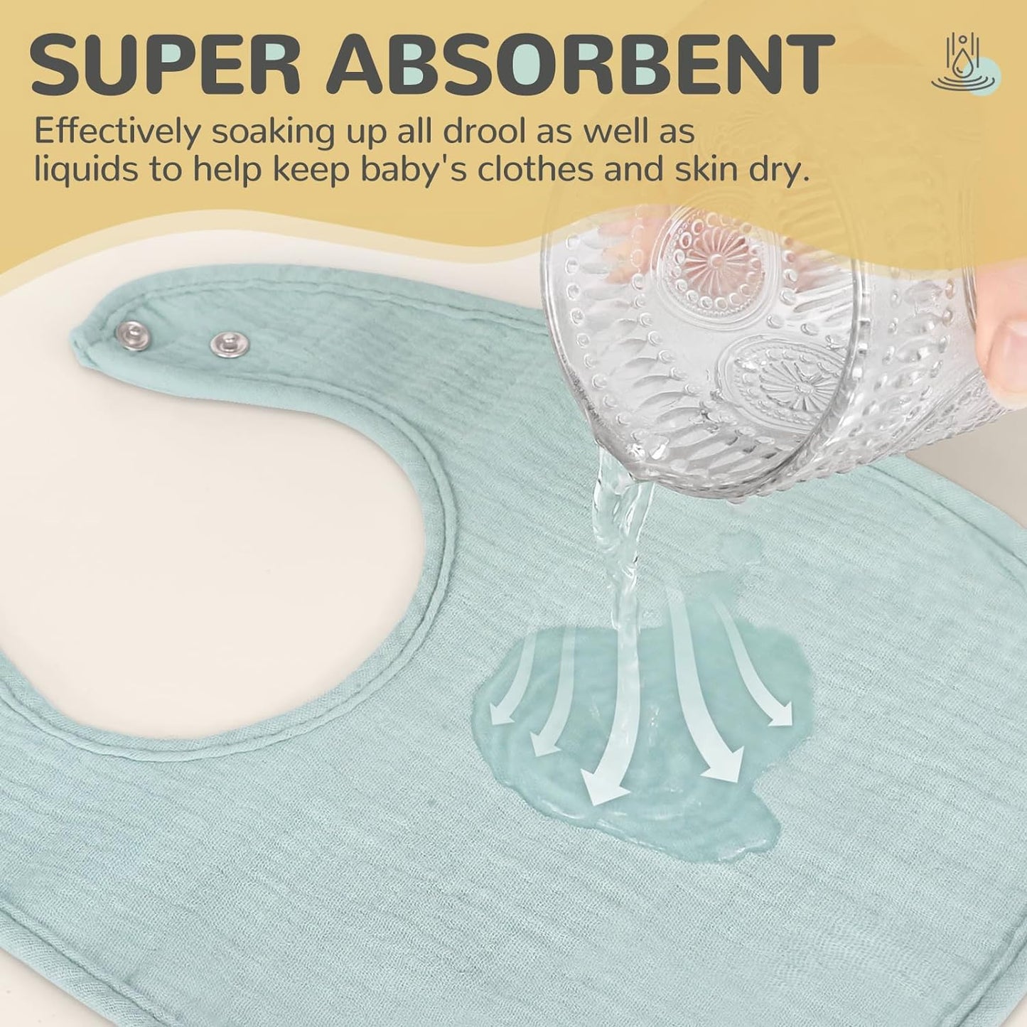 SLOSH Lätzchen Baby Für Neugeborene Babylätzchen für Babys und Kleinkinder Jungen und Mädchen Unisex Set Druckknopf