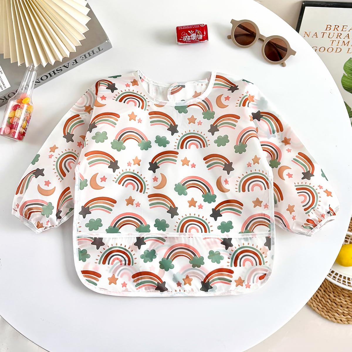 PandaEar 5 Pack Baby Lätzchen mit Ärmeln | Abwaschbar Ärmellätzchen Ganzkörper Lätzchen Baby | Wasserdicht Babylätzchen Latz mit Ärmel für Kleinkinder 6-24 Monate