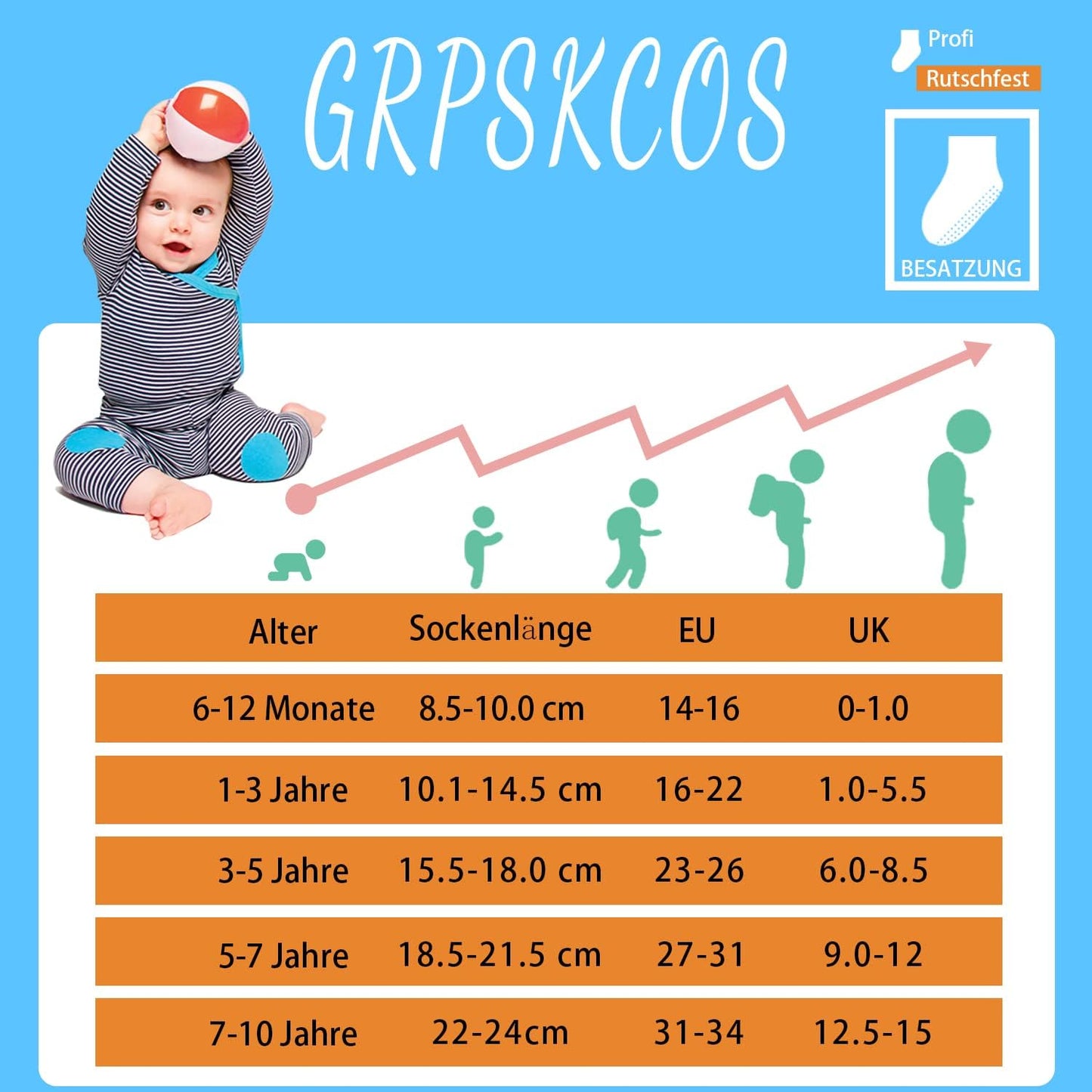 GRPSKCOS Stoppersocken Kinder 12 Paar ABS Socken Rutschfeste Socken Kleinkind Antirutschsocken für 1-7 Jahre Jungen Mädchen