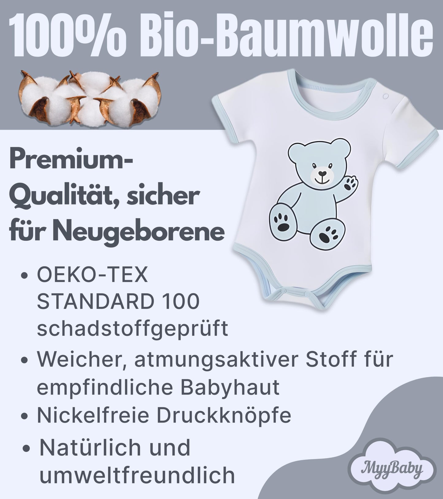 MyyBaby - Newborn Baby Set 100% Organic Cotton Oeko-Tex Standard 100 Baby First Equipment Clothing Newborn Baby Gift Set 13 Pieces 0-4 Months