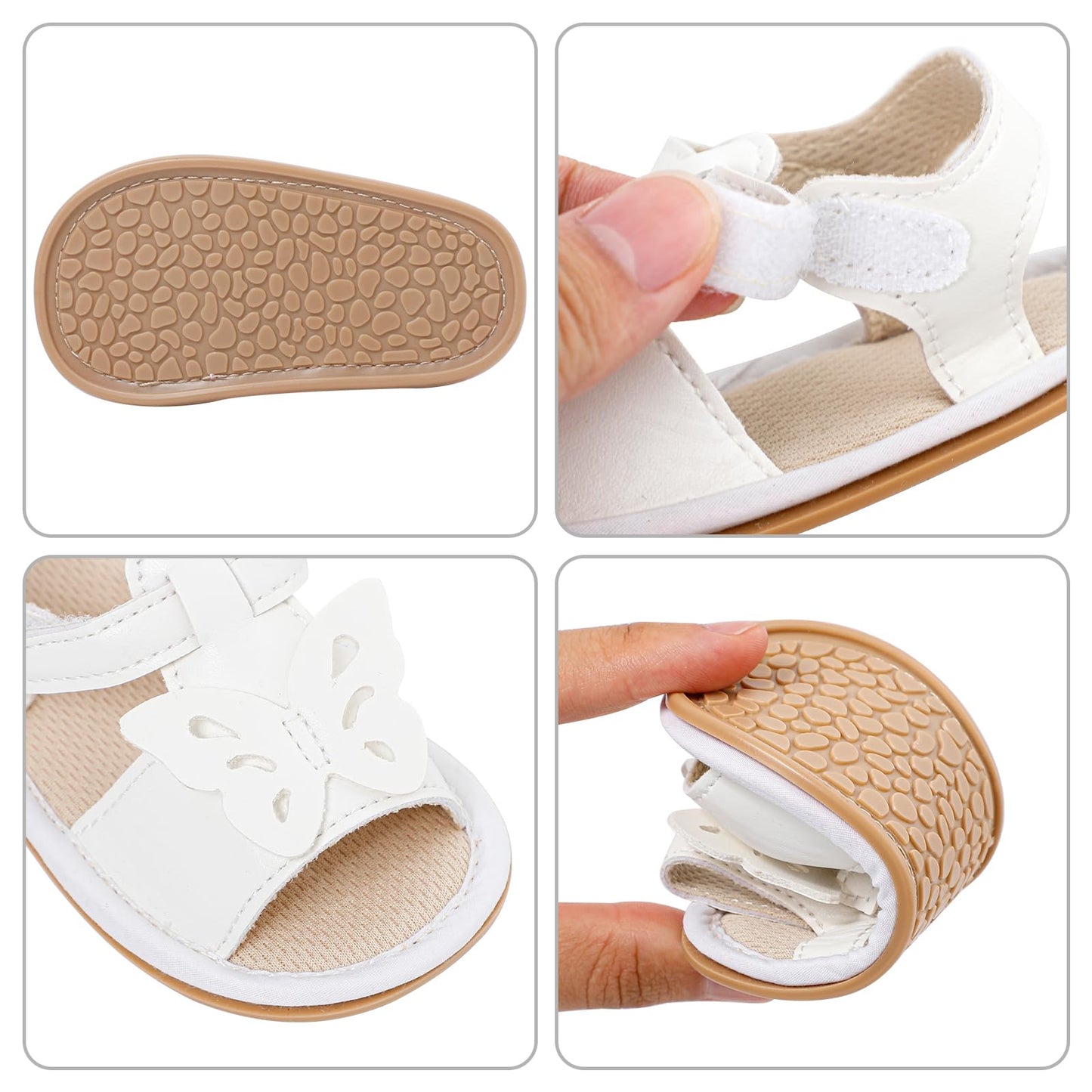 LACOFIA Babyschuhe für Mädchen – Sommerblumen Sandalen für Kleinkinder
