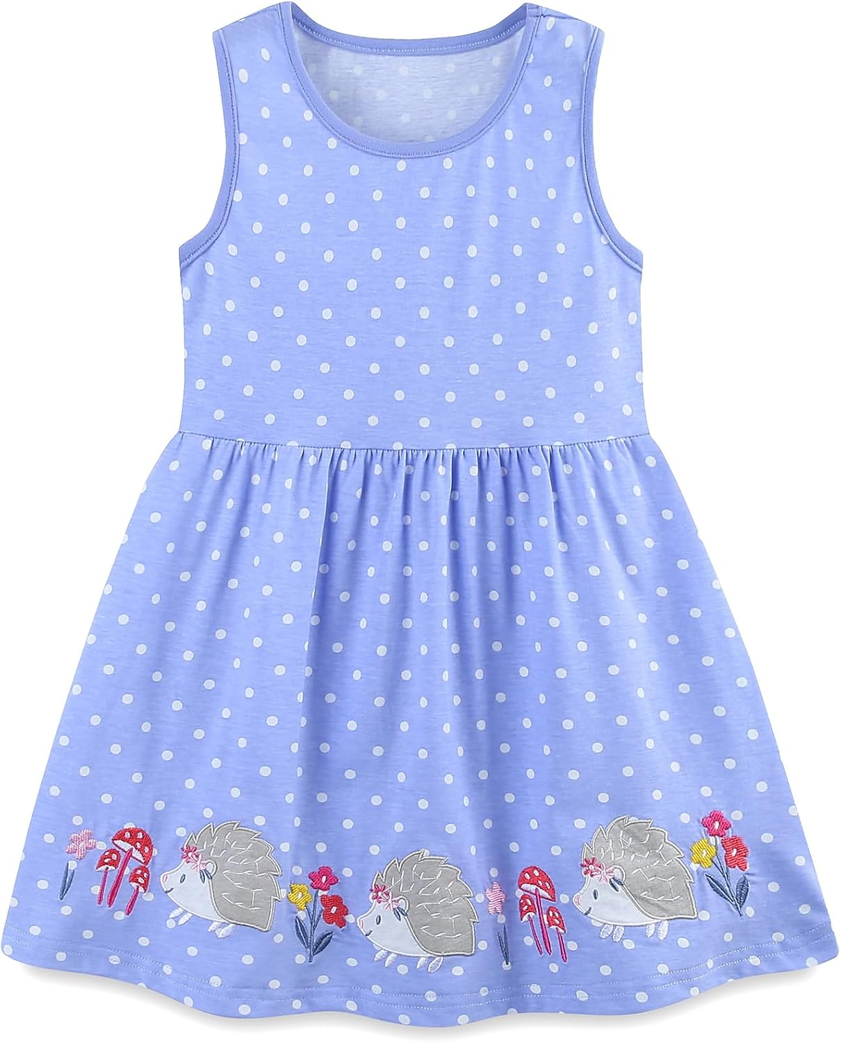 TEDD Mädchen Kleider Kurzarm Einhorn Blumen Sommerkleid Baumwolle Kleid Geburtstag Party Mädchenkleid Gr. 92-122