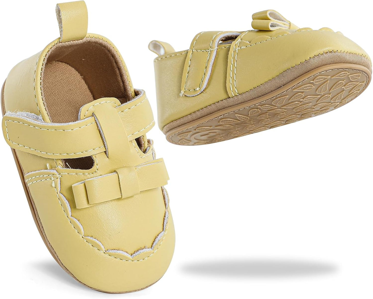 Cheerful Mario Baby Mädchen Schuhe Baby Ballerina Schuhe Lauflernschuhe Taufe Schuhe mit Bowknot PU Leder Babyschuhe