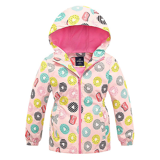 SXSHUN Children's Girls' Softshell Jacket with Fleece Lining Transition Jacket Print Hiking Jacket Outdoor Jacket Warm Windproof Breathable Spring Autumn
