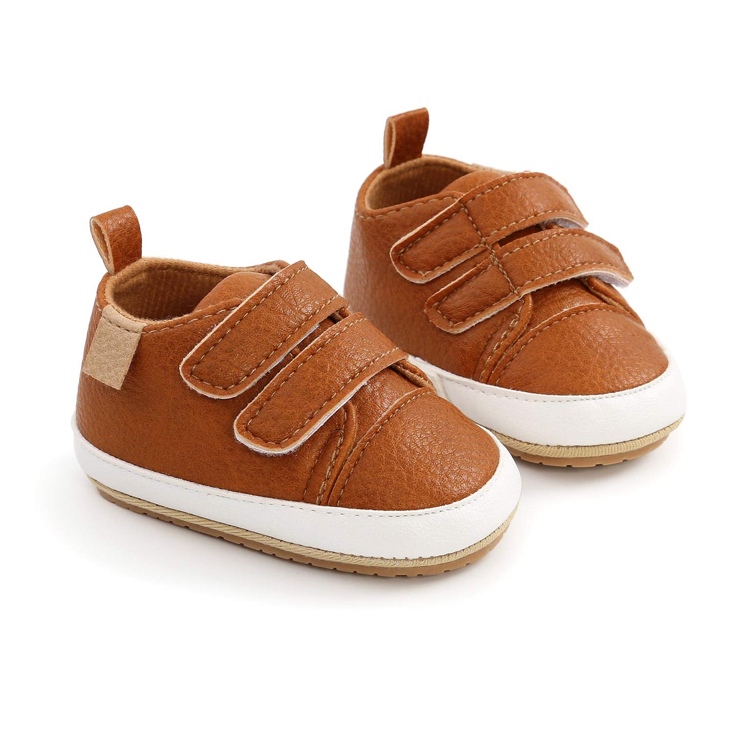 BABSMULY Baby Shoes for Boys Girls Non-Slip Rubber Sole High Top PU Leather Sneakers Toddler Crib Shoes Newborn Loafers Flats.