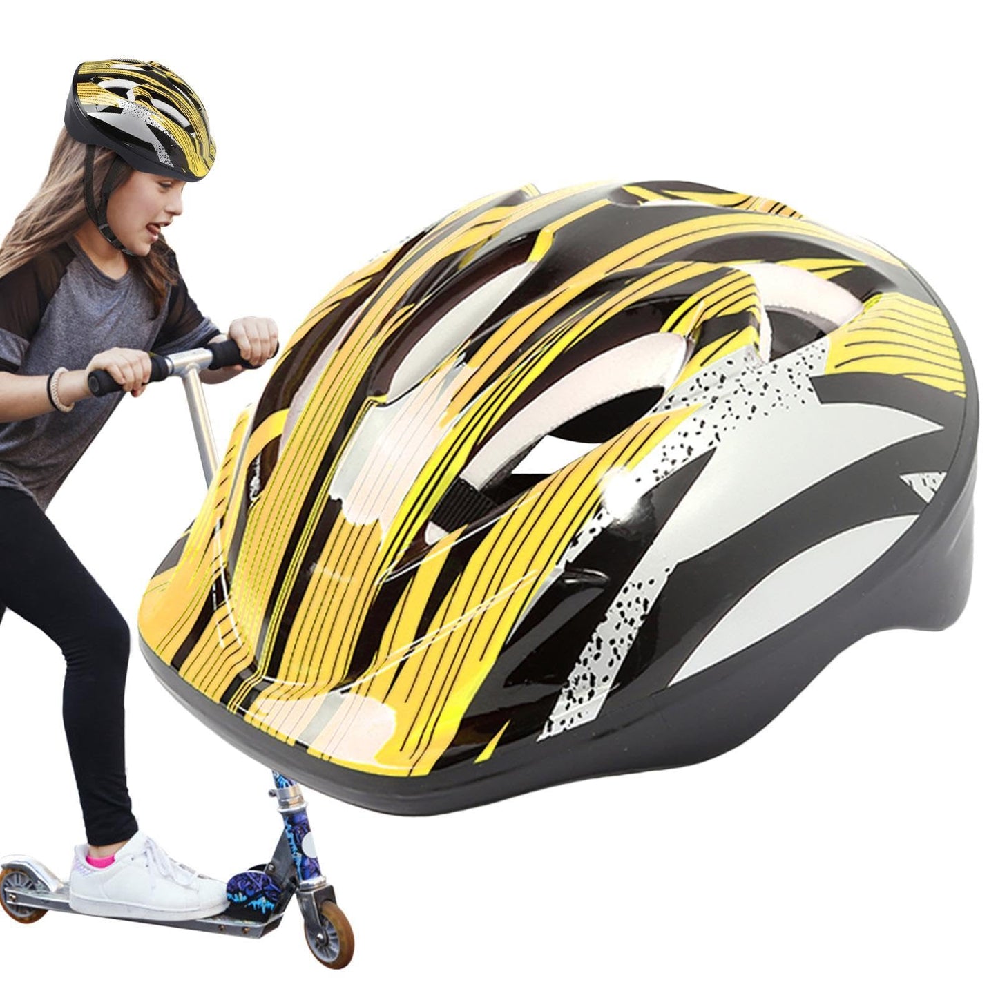 Kinderhelm, Fahrradhelm, Alter 3–13 Jahre, verstellbarer Fahrradhelm für Jungen, Mädchen und Kleinkinder, Kinder-Fahrradhelm und Polster-Set für Jungen und Mädchen, komplettes Sicherheitsset für
