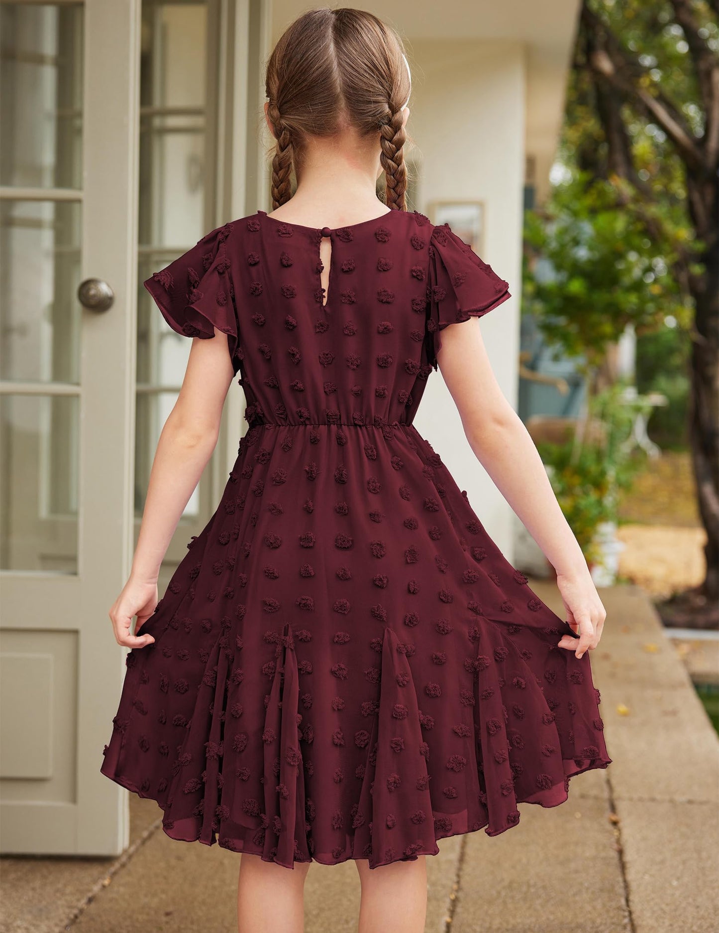 Flypigs Kleid Mädchen Festlich Hochzeit Party Kurzarm Sommer Freizeitkleid Prinzessin Chiffon Kleider Kinder Teenager Kleidung 3-12 Jahre