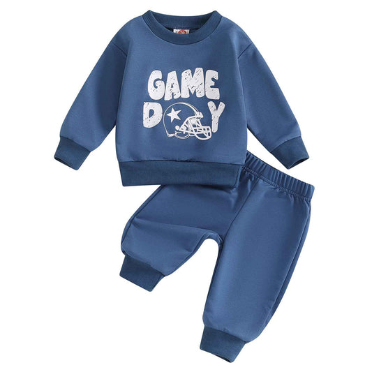 ZyHwShine Kleinkind Baby Jungen Fußball Outfit On Sundays We Watch Football with Daddy Sweatshirt Top Pants Infant Fall Clothes