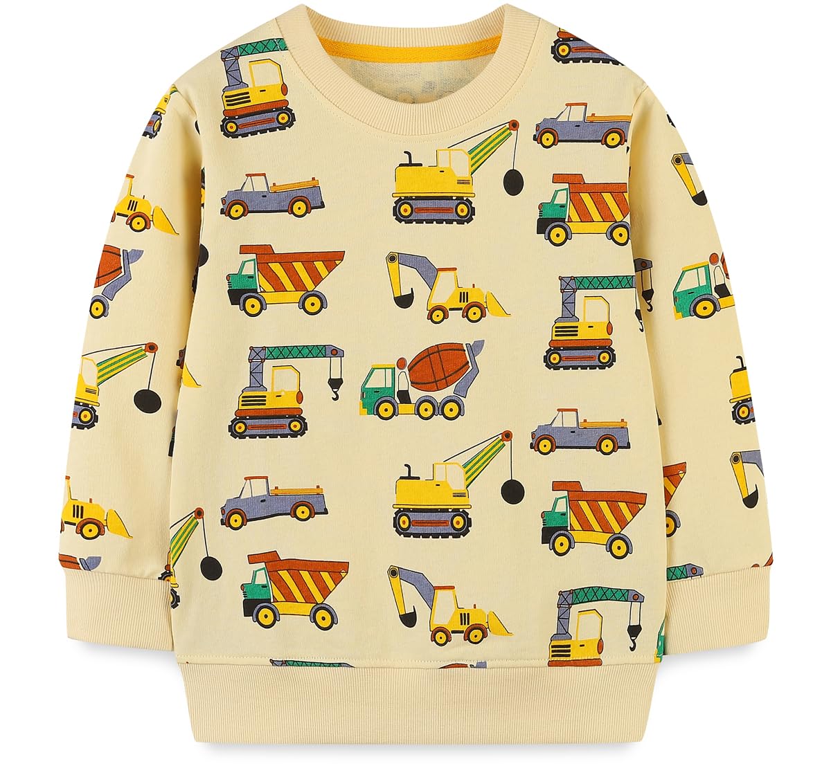 EULLA Children's Boys' Pullover Sweatshirt Long Sleeve Cotton Dinosaur Excavator Tractor Planets Winter Tops 1-7 Years 92 98 104 110 116 122