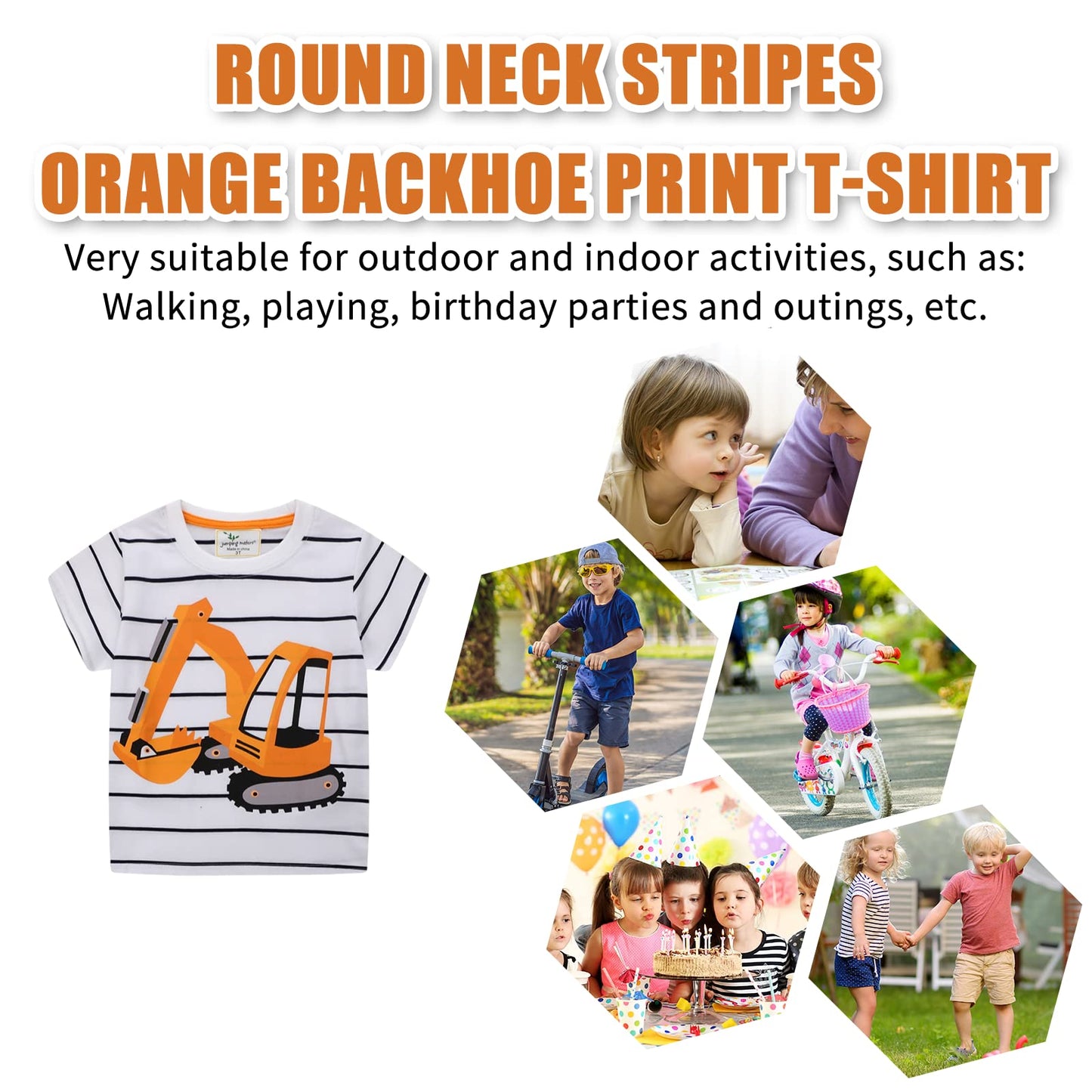 Unisex Baby T-Shirt Baumwolle Süß Karikatur Tier Muster Tops für 1-7 Jahre Alt