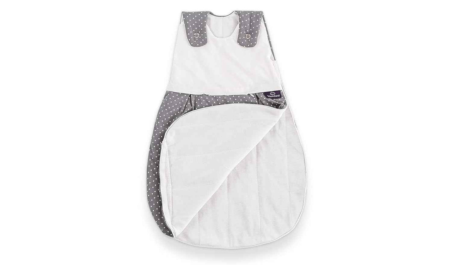 Träumeland S0100102 Sleeping Bag Liebmich, Polka Dots, Grey, Size 50/56, Multi-Coloured