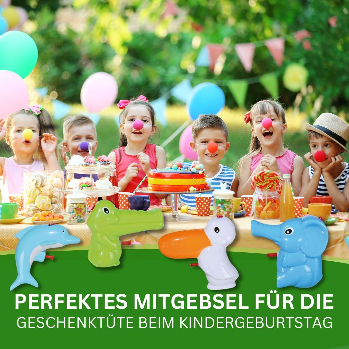 Bada Bing 4er Set Wasserpistole Tiere für Kinder Spritzpistole Kleinkind süß klein Kindgerecht Kindergeburtstag Geschenk Mitbringsel Spielzeug Wasserspritze Sommer Pelikan Elefant Delfin Krokodil 92