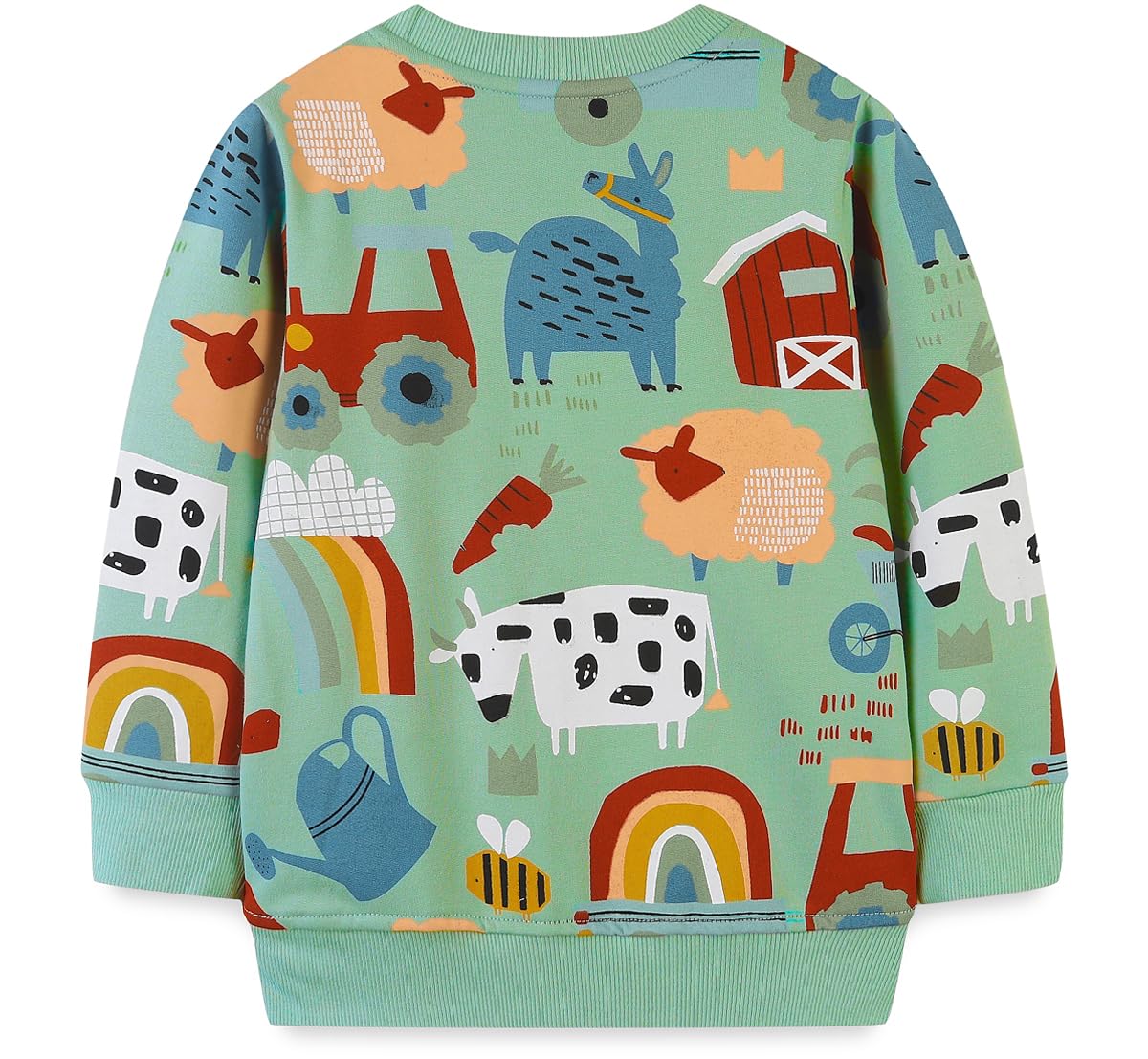 EULLA Children's Boys' Pullover Sweatshirt Long Sleeve Cotton Dinosaur Excavator Tractor Planets Winter Tops 1-7 Years 92 98 104 110 116 122