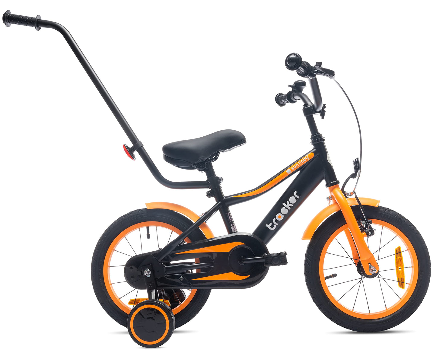 sun baby Jungenfahrrad Kinderfahrrad 14 und 16 Zoll Jungen Tiger Tracker Bike Leicht Stützräder mit Schubstange ab 2-6 Jahre BMX Fahrrad Kinder