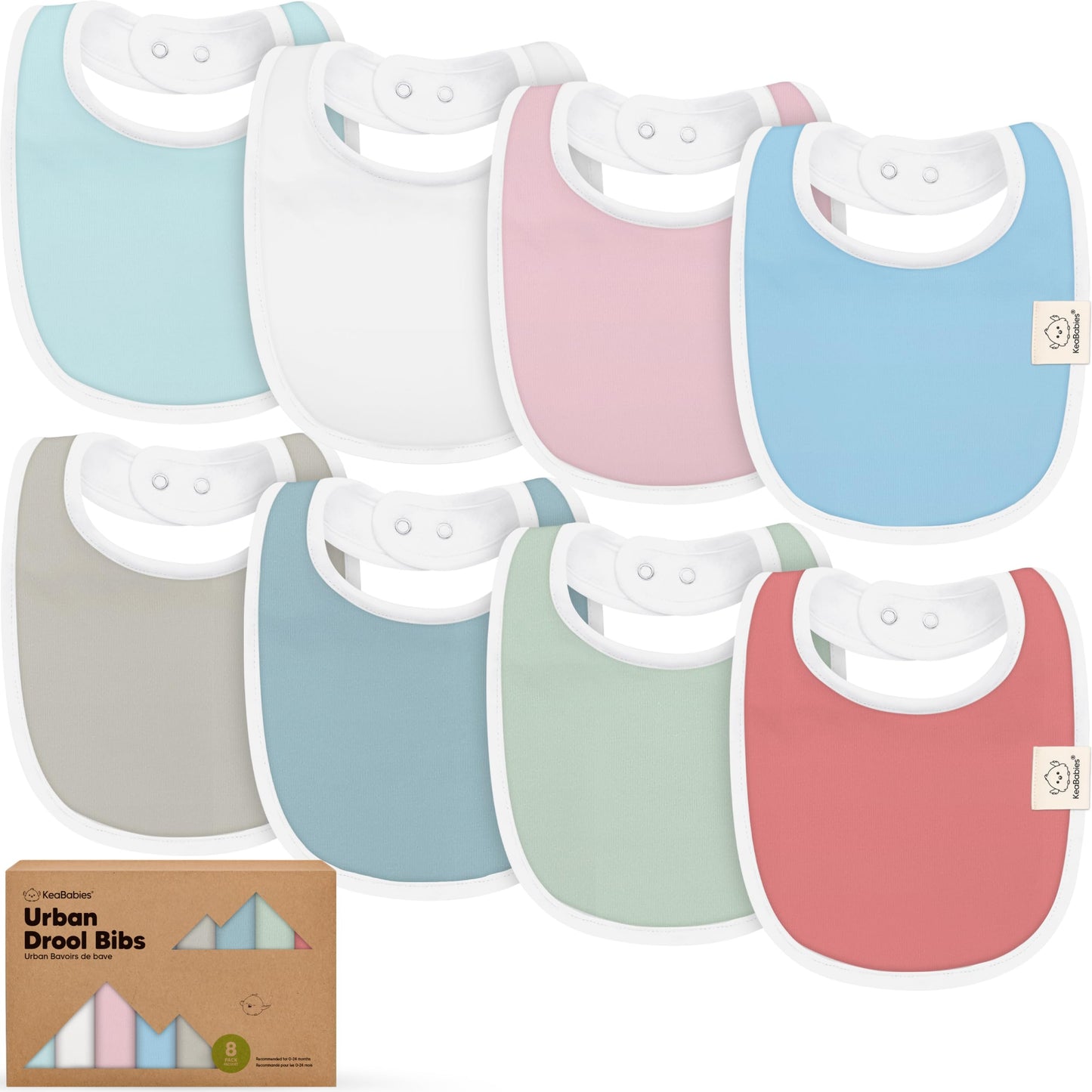 Baby Bibs for Boys & Girls - 8-Pack Organic Cotton Teething Bibs - Baby Bibs for Girls & Boys - Large Bibs for Infants, Toddlers (Wilderness)
