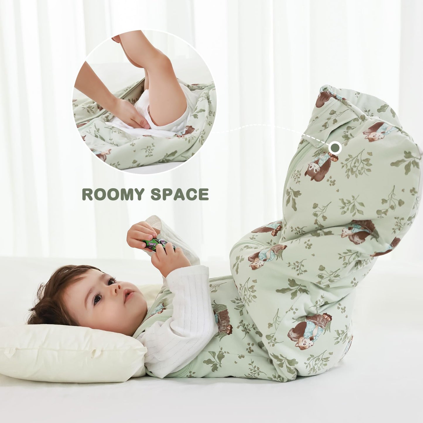 Mosebears Baby Sleeping Bag Winter 2.5 Tog, 100% Cotton Baby Winter Sleeping Bag for Babies 0-24 Months, M (6-12 Months)