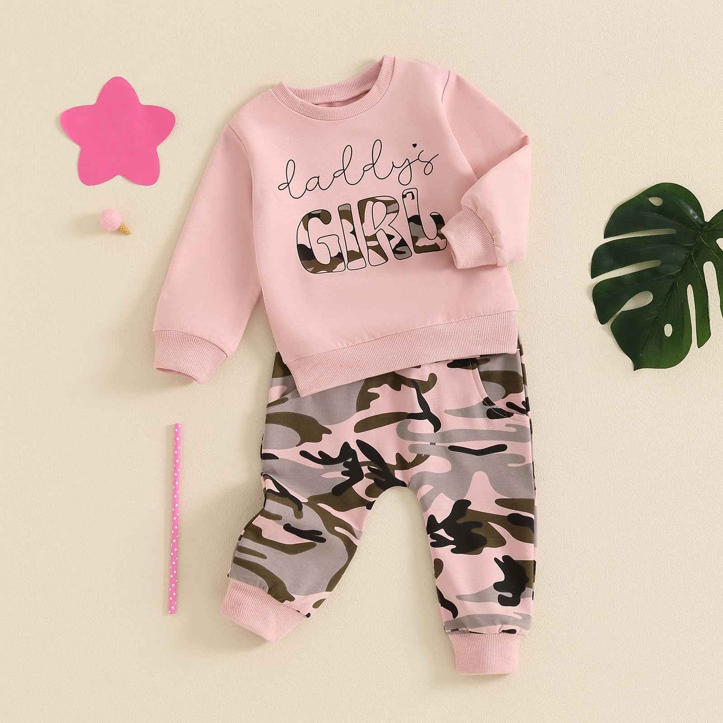 FIOMVA Baby Girl Clothes Toddler Sweatshirt Pants 2 Piece Set Autumn Winter Infant Pullover Top Outfit Newborn Matching Sets