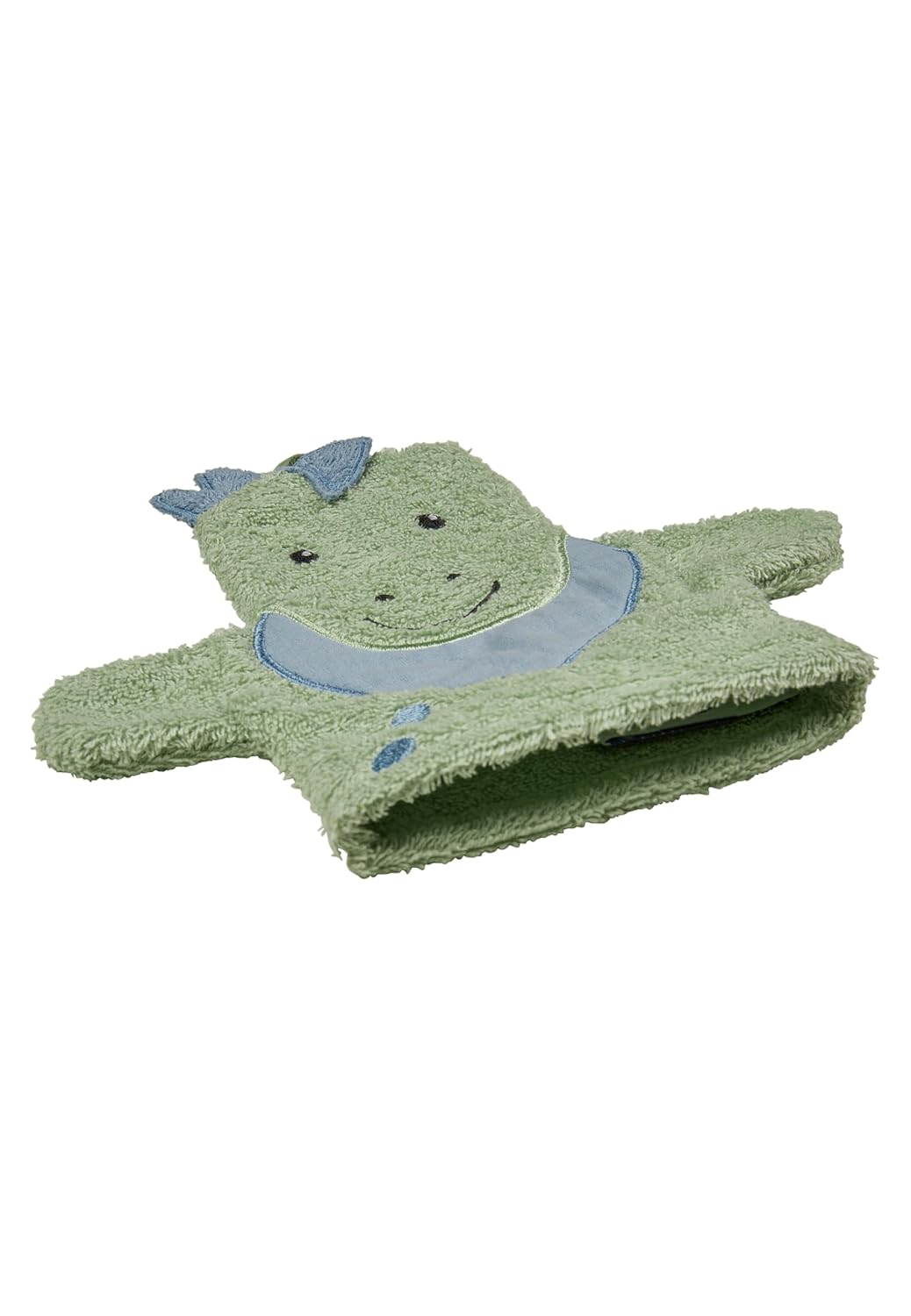 Sterntaler Waschhandschuhe Dino Rexi - Frottee Babywaschhandschuh aus saugfähiger, weicher Baumwolle - Waschlappen in Dinoform - Baby und Kinder Waschlappen, eisgrün