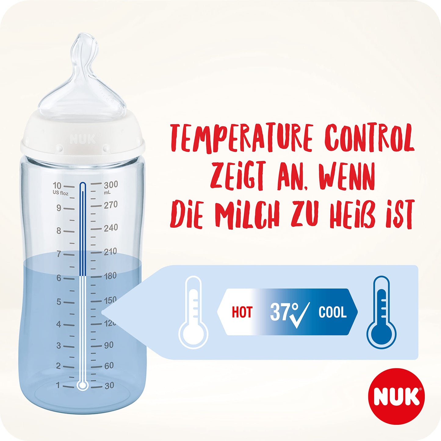 NUK First Choice+ Babyflaschen Starter Set | 0–6 Monate | 4 Flaschen mit Temperature Control & Flaschenbox | Anti-Colic Air System | BPA-frei | Disney Winnie Puuh - Meloni2