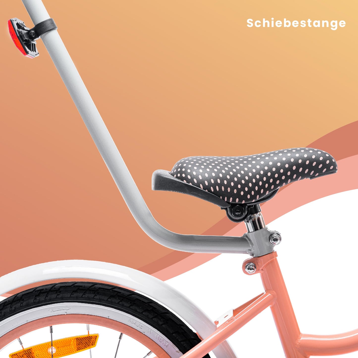 sun baby Mädchenfahrrad 12, 14 und 16 Zoll Radgröße Heart Bike zur Auswahl, mit Abnehmbarer Schubstange, Kinderfahrrad für Mädchen von 2 bis 6 Jahre