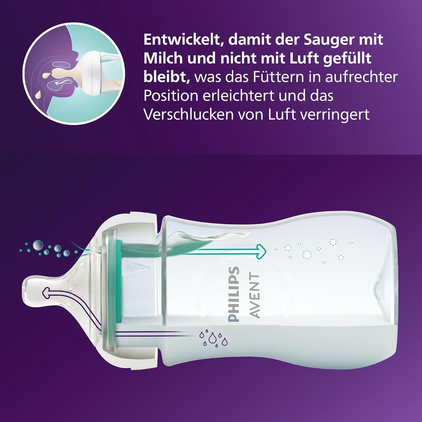 Philips Avent Babyflaschen mit AirFree Ventil, Geschenkset für Neugeborene – 4 Babyflaschen, ultra soft Schnuller und Flaschenbürste, Babys von 0–12 Monaten und älter (Modell SCD657/11) - Meloni2