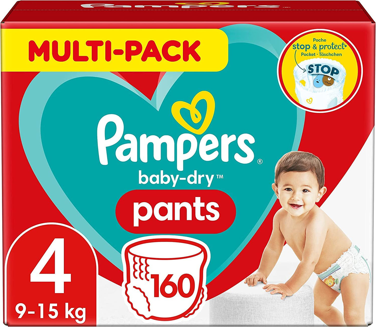 Pampers Baby-Dry Pants Größe 6, 138 Windeln, 13kg-19kg, 360° Passform hilft, Auslaufen zu verhindern