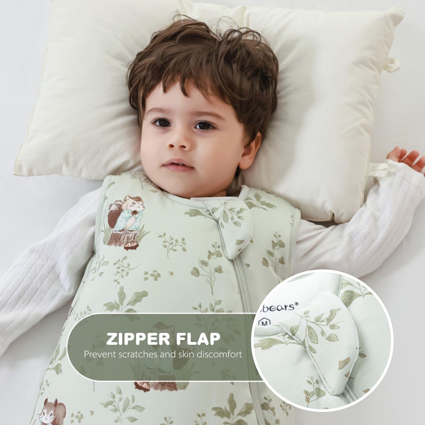 Mosebears Winter Sleeping Bag Baby 2.5 Tog, Bamboo Fibre Baby Sleeping Bag, Extremely Soft and Warm L (18-36 Months)