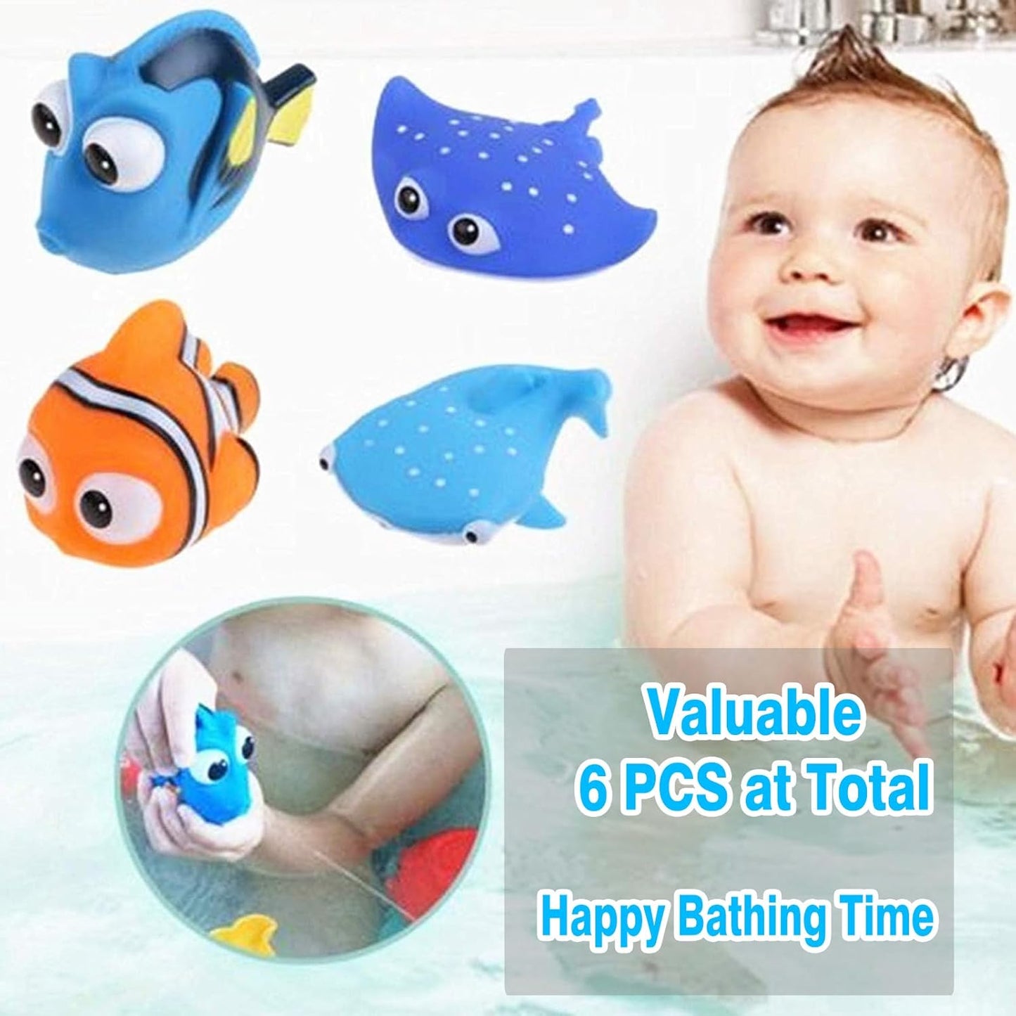 Kleinkind-Badespielzeug für Jungen und Mädchen, Baby-Wasserbadezeit, niedliche Fischspielzeuge, fröhliche Unterwassergeschichte, Wasserspritzer, Spray, Badewanne, Babyspiel, Kinder, Wasserspi
