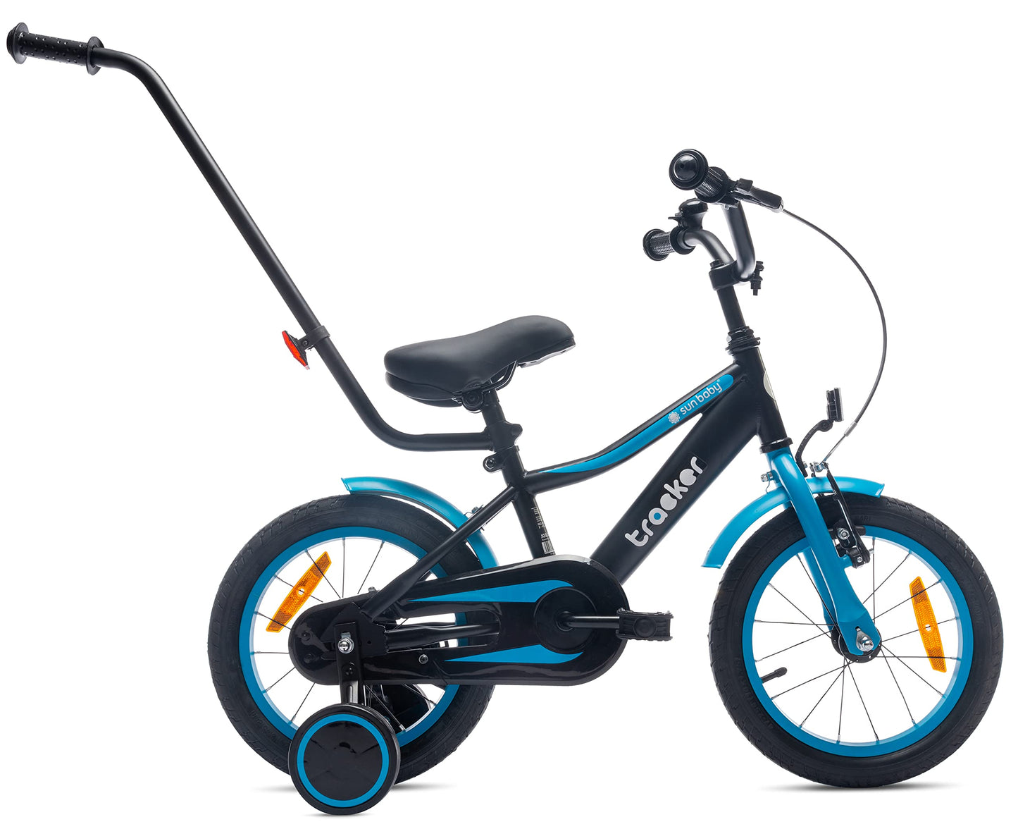 sun baby Jungenfahrrad Kinderfahrrad 14 und 16 Zoll Jungen Tiger Tracker Bike Leicht Stützräder mit Schubstange ab 2-6 Jahre BMX Fahrrad Kinder - Meloni2