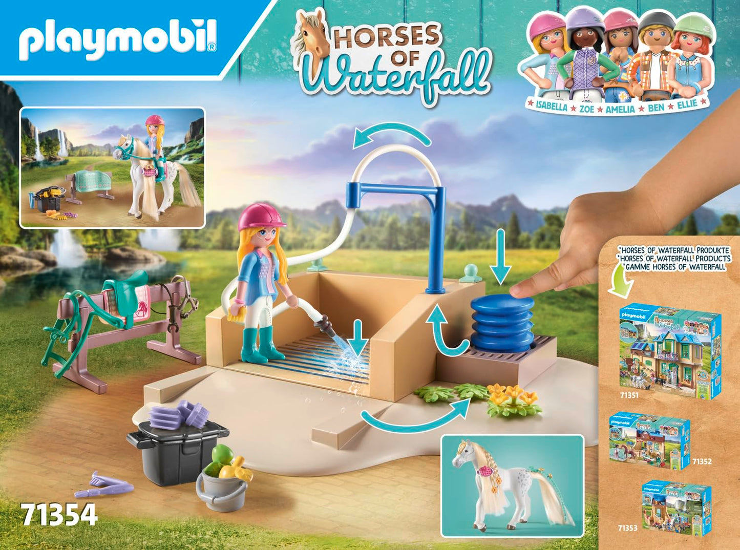 PLAYMOBIL Horses of Waterfall 71351 Waterfall Ranch, magisches Wasserfall-Paradies für Pferdefreunde, nachhaltiges Spielzeug für Kinder ab 5 Jahren