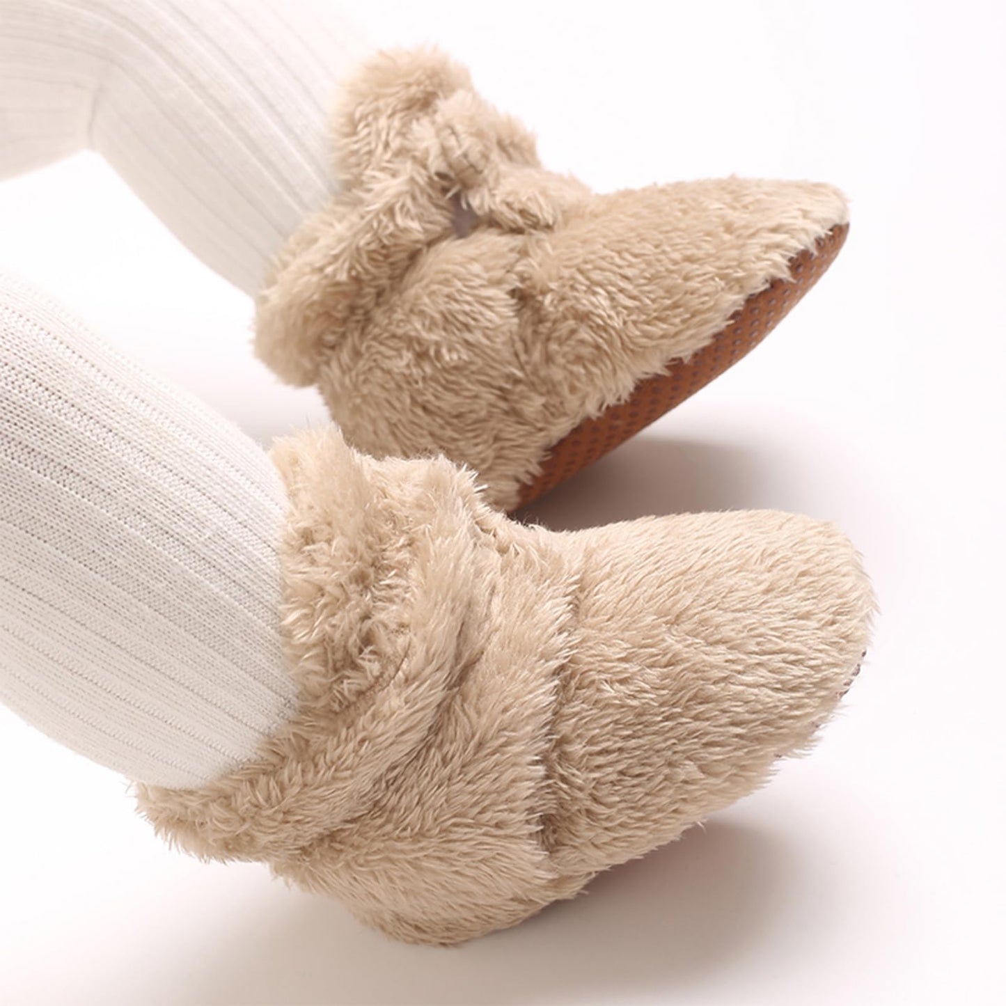 TMEOG Baby Winter Shoes Thermal Baby Shoes Crawling Shoes Fleece Baby Boots Non-Slip Warm Booties Baby Boots Lined Newborn Walk Shoes for Girls Boys 0-18 Months