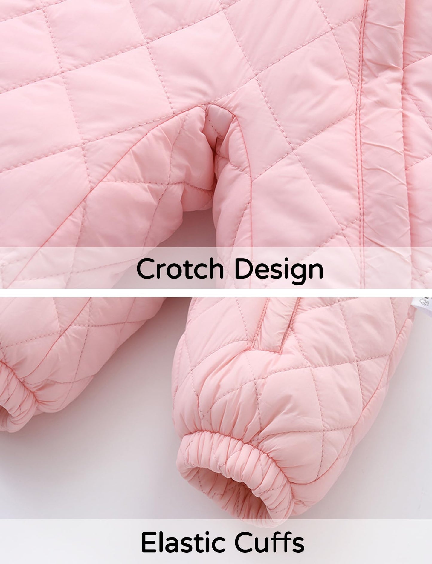 SEAUR Toddler Baby Winter Snowsuit Windproof One Piece Buffer Padded Romper Warm Hooded Outerwear for Baby 6-24 Months