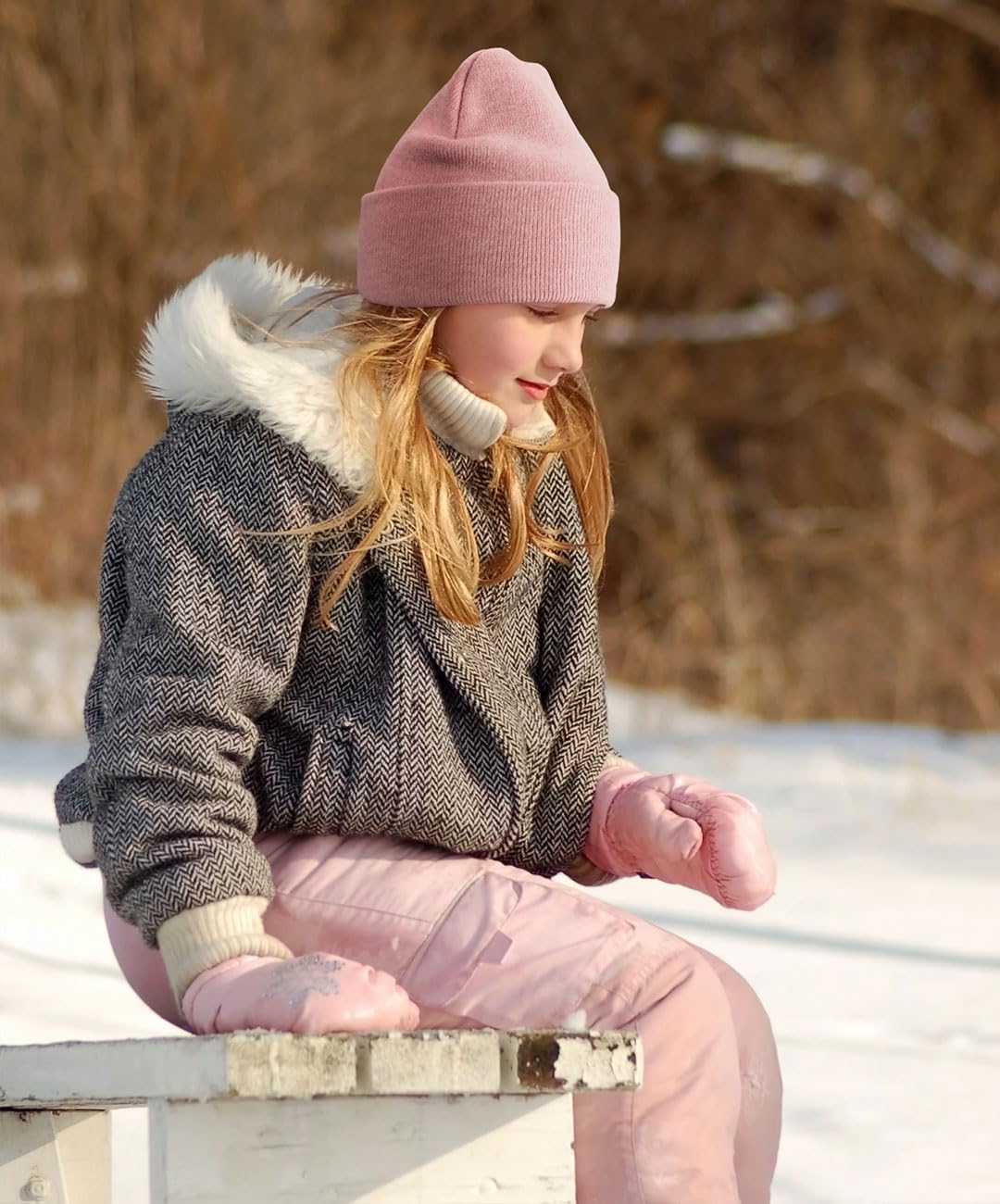 Wmcaps Mütze Kinder Jungen, Warme Weiche Wintermützen für Mädchen Kleinkind Baby, Doppellagige Strickmütze Kinder