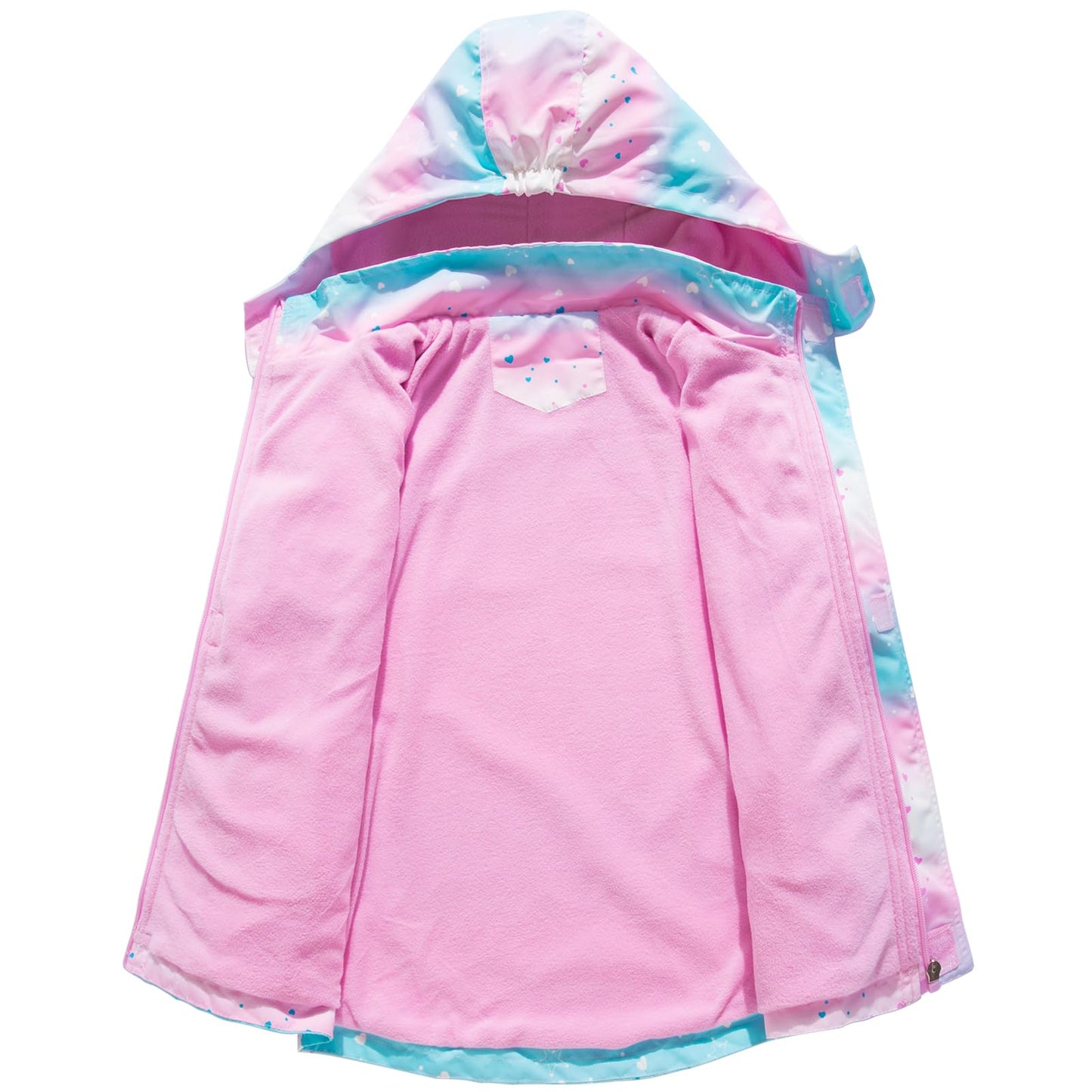 SXSHUN Children's Girls' Softshell Jacket with Fleece Lining Transition Jacket Print Hiking Jacket Outdoor Jacket Warm Windproof Breathable Spring Autumn