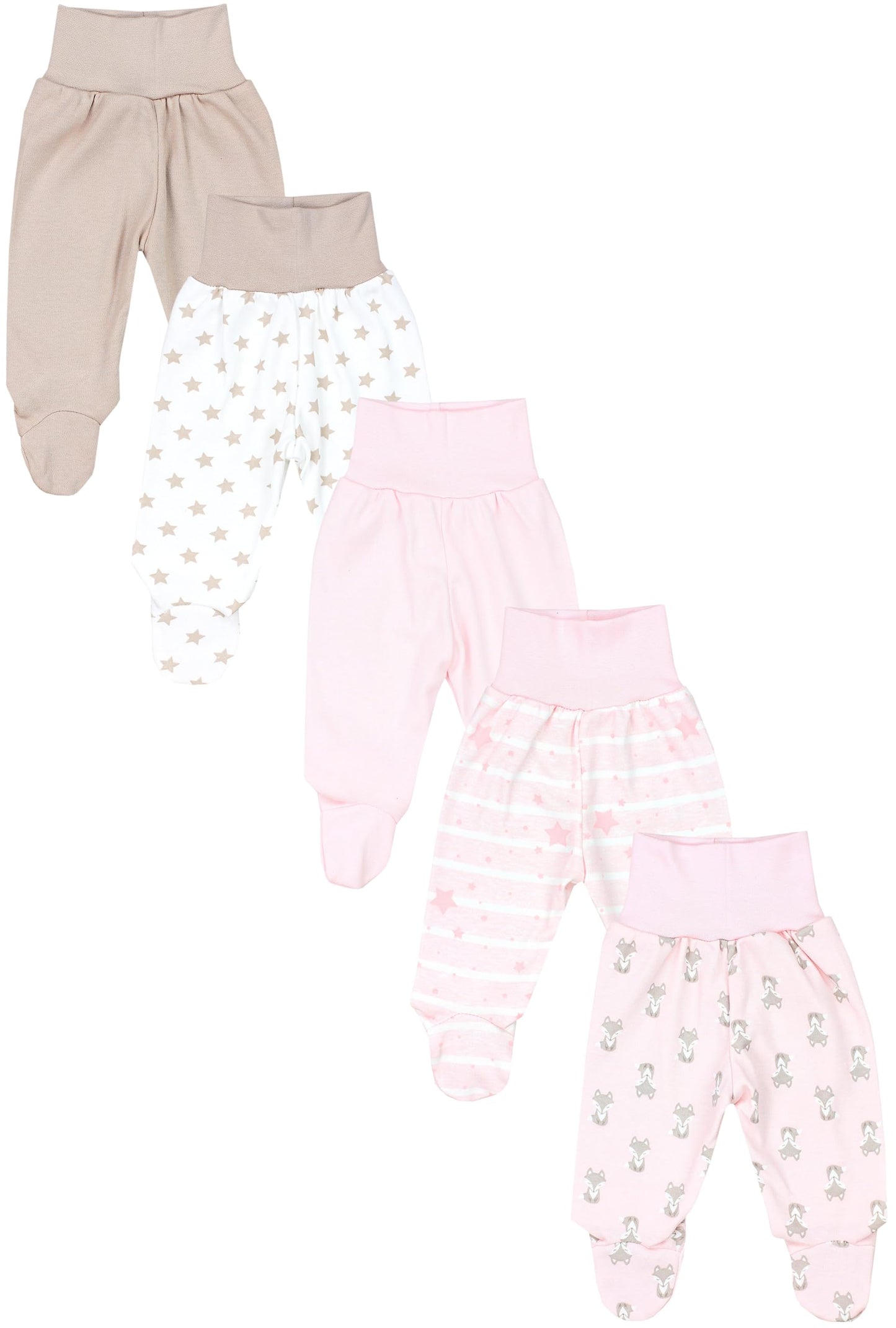 TupTam Baby Unisex Hose mit Fuß Bunte 5er Pack