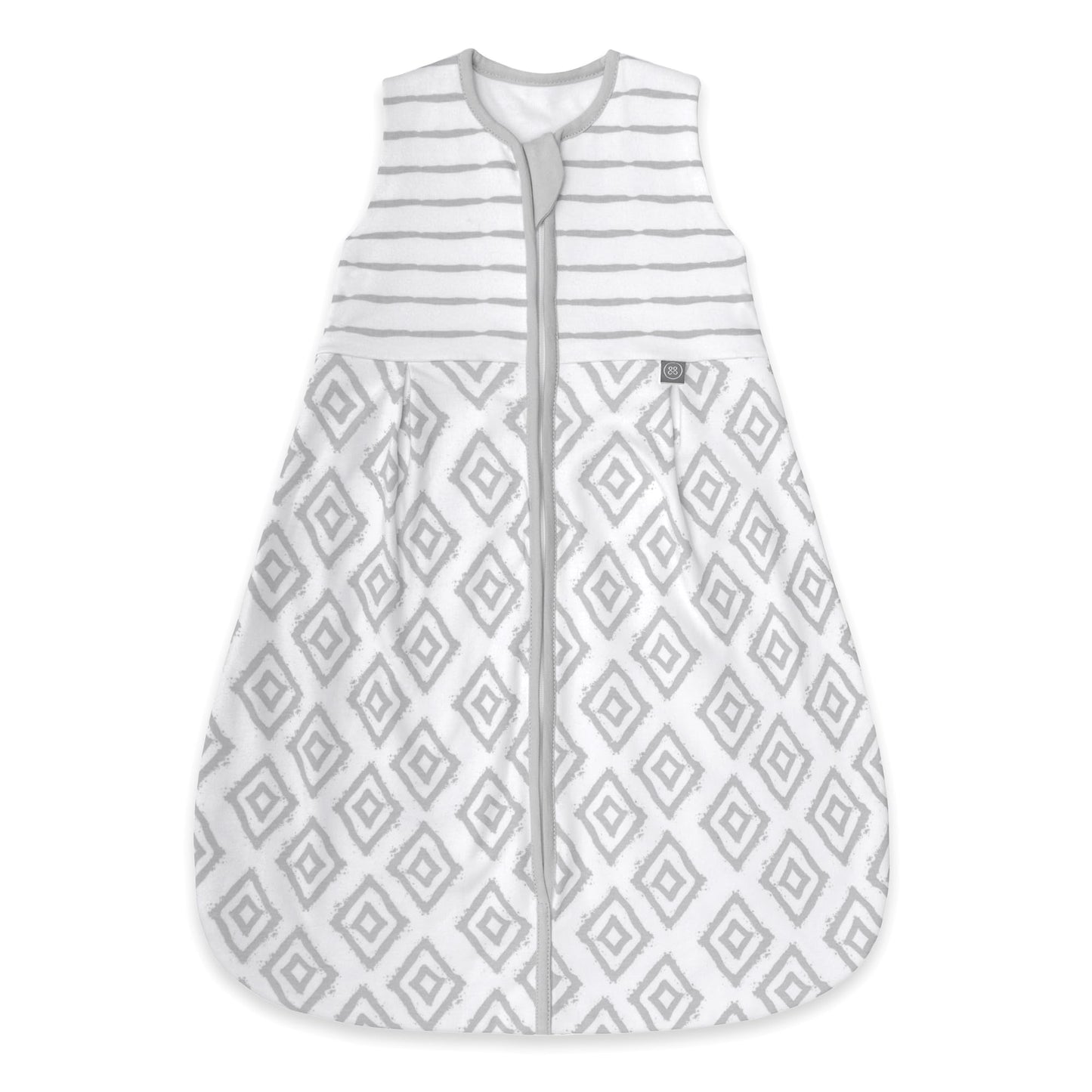 emma & noah Baby Sleeping Bag 1.0 TOG, All-Year Sleeping Bag for Spring, Summer and Autumn, 100% Organic Cotton, Oeko-Tex Certified, Romper Bag for Newborns (Leo Grey, 70 cm)