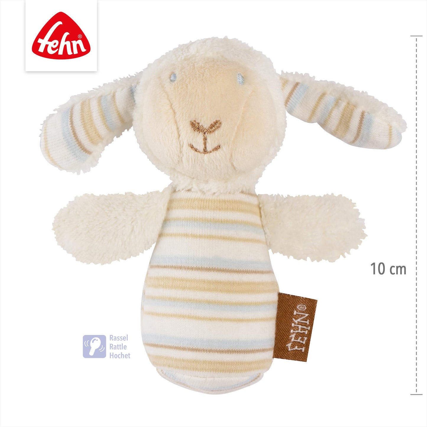 Fehn Mini-Rassel Otter – Mini-Greifling zum Rasseln, Fühlen, Spielen mit kuschelweichem Stoff-Tier – ein treuer Begleiter für Babys und Kleinkinder ab 0+ Monaten