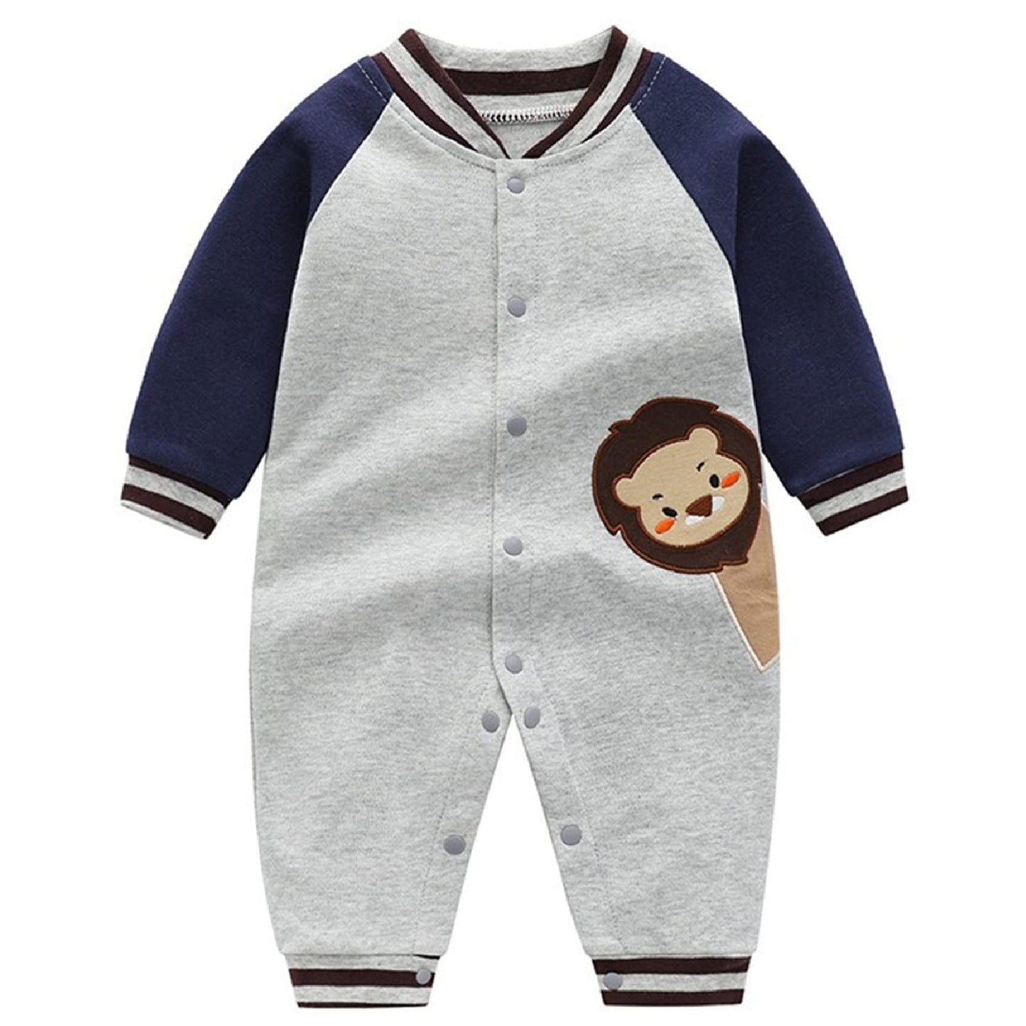 Babyschlafanzug Jungen Strampler, Baumwolle Einteiler mit Druckknöpfen - Atmungsaktiv Langlebig Weich - Ideal zum Spielen Schlafen 0-3 Monate