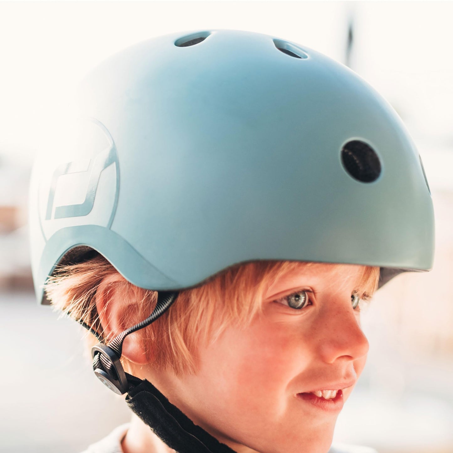 Scoot and Ride Baby Helmet with Adjustable Straps - Matte Finish - Small and Medium - Includes LED Safety Light and Soft Fleece Padding for Extra Protection