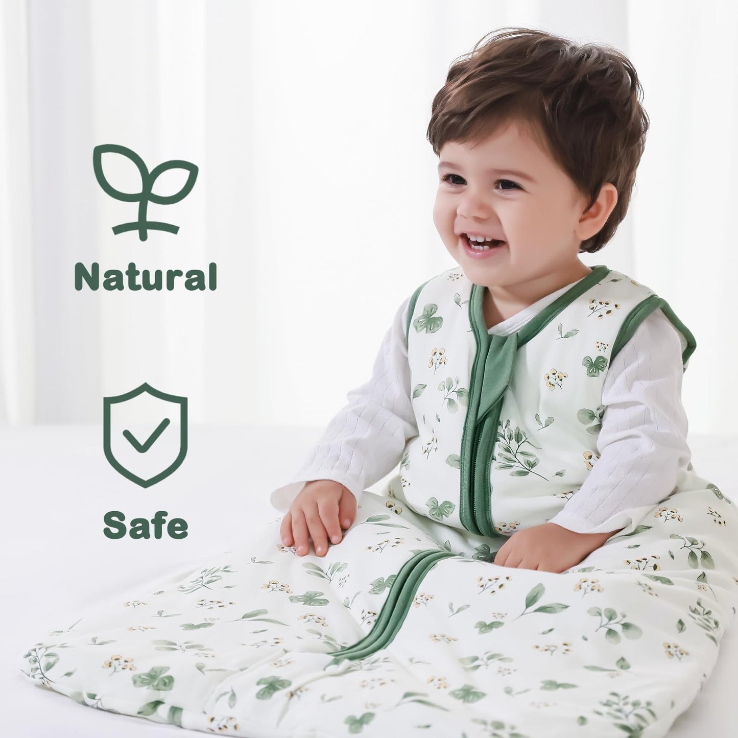 Mosebears Baby Sleeping Bag Winter 2.5 Tog, 100% Cotton Baby Winter Sleeping Bag for Babies 0-24 Months, M (6-12 Months)