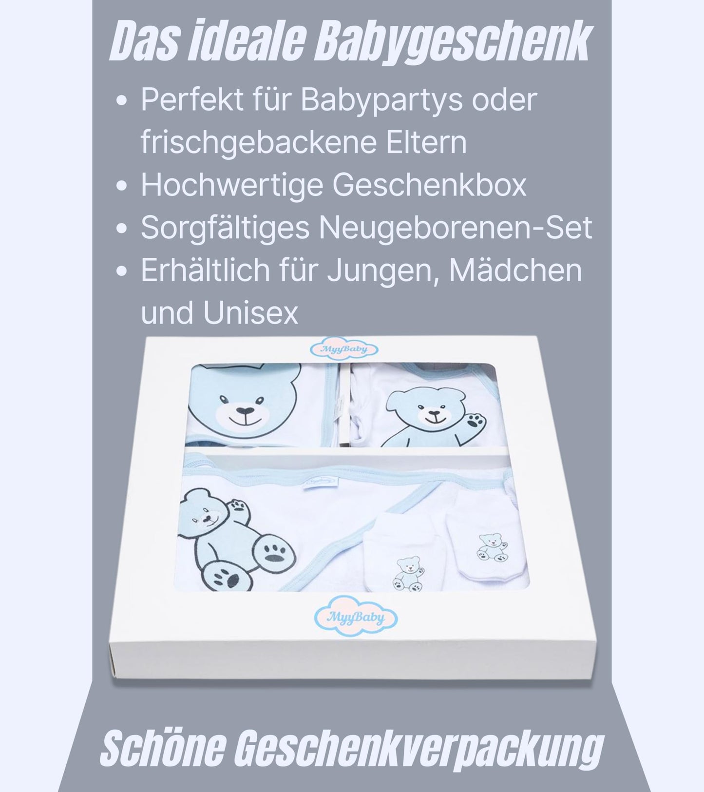 MyyBaby - Newborn Baby Set 100% Organic Cotton Oeko-Tex Standard 100 Baby First Equipment Clothing Newborn Baby Gift Set 13 Pieces 0-4 Months