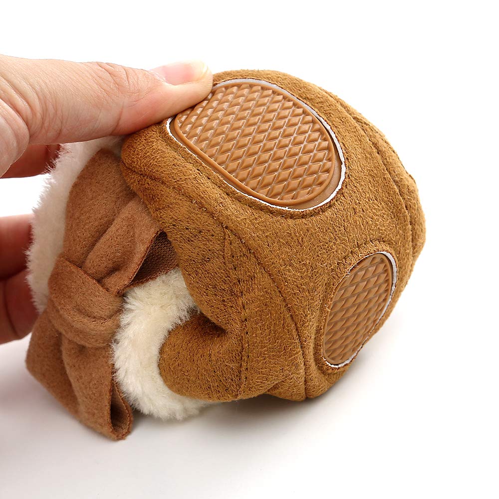 Tolaler Baby Newborn Fleece Booties Unisex, Thickened Lining, Warm Baby Winter Shoes, Adjustable Non-Slip with Soft Sole, Baby Booties/Everyday Wear (0–18 Months)