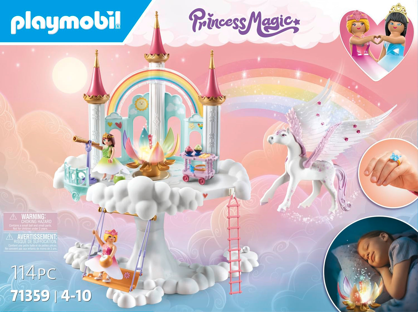 PLAYMOBIL Princess Magic 71360 Heavenly Baby Cloud, Magic Nursery in the Clouds, Includes Baby Cradle, Rocking Horse, Teddy Bear and More, Toy for Children from 4 Years