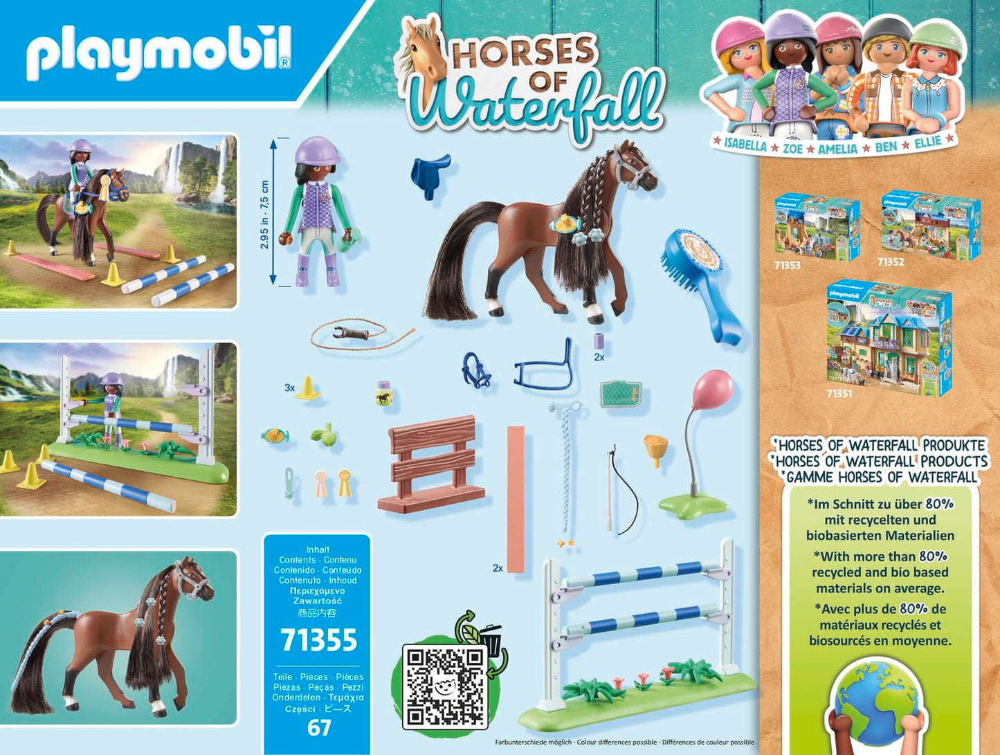 PLAYMOBIL Horses of Waterfall 71496 Pony Carriage, Magical Trip with the Pony, Exciting Adventures at the Waterfall Ranch, Detailed Toy for Children from 4 Years