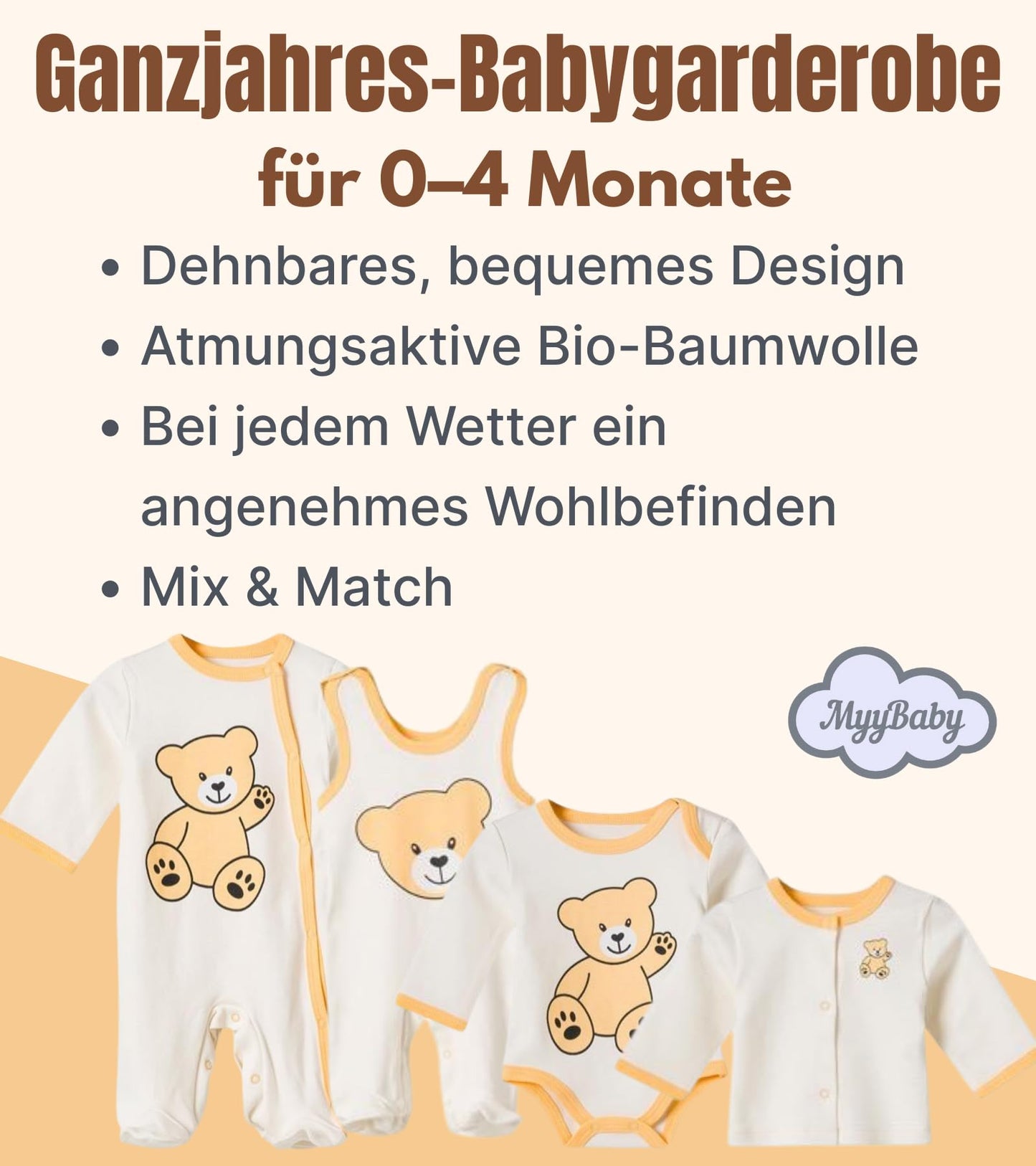 MyyBaby - Newborn Baby Set 100% Organic Cotton Oeko-Tex Standard 100 Baby First Equipment Clothing Newborn Baby Gift Set 13 Pieces 0-4 Months